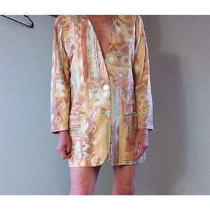 Vintage Blazer Collarless V-Neck Mother Size 14